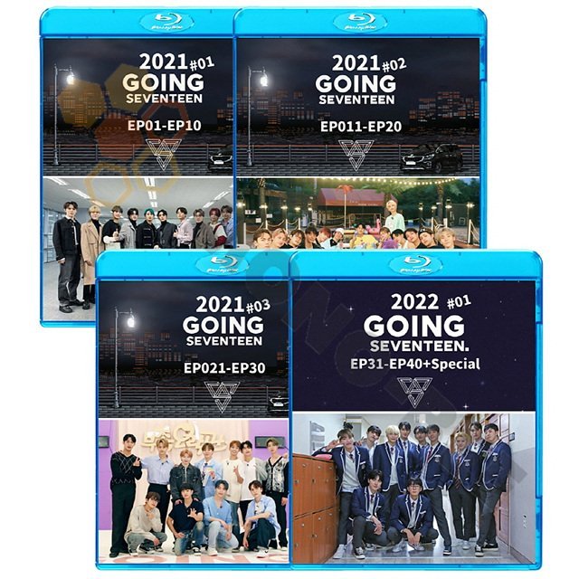 Blu-ray ]SEVENTEEN 2022 - 2021 GOING SEVENTEEN #1-#4 EP01-EP40 (4 ...