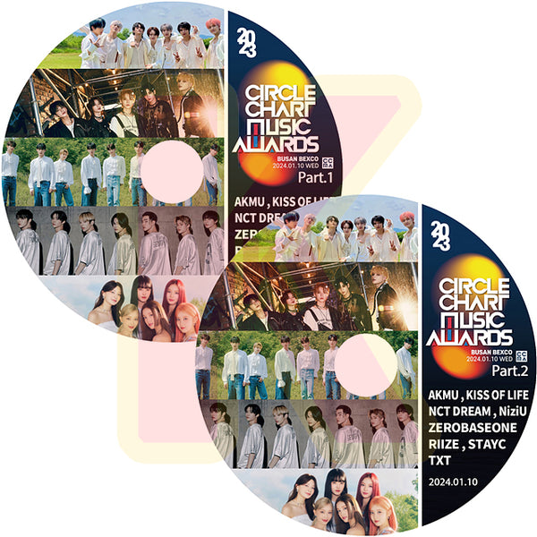 K-POP DVD CIRCLE CHART MUSIC AWARDS 2枚Set 2024.01.10 NCT DREAM TXT NiziU ZB1 RIIZE STAYC AKMU KISS OF LIFE 他 CON KPOP DVD