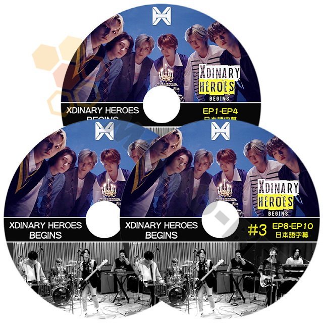 【K-POP DVD] XDINARY HEROES BEGINS #1-#3  ( EP1 - EP10 ) 完 3枚セット 日本語字幕あり- 6人組男性バンドグループ XDINARY HEROES 【K-POP DVD]