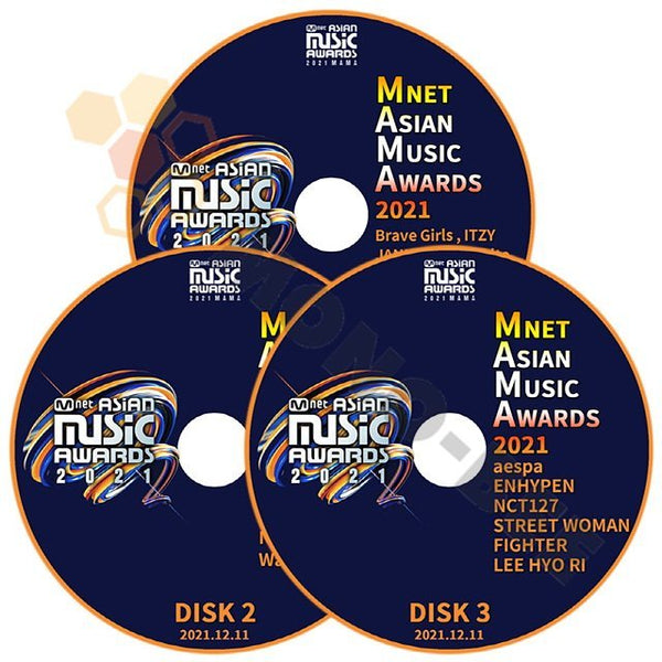 【K-POP DVD】2021 Mnet Asian Music Awards 2021.12.11 3枚セット-EMHYPEN/NCT127/IYZY/TWICE/aespa/etc【K-POP DVD】 - mono-bee